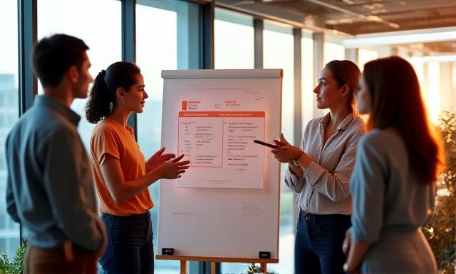 Marketing professional analyzing customer journey map